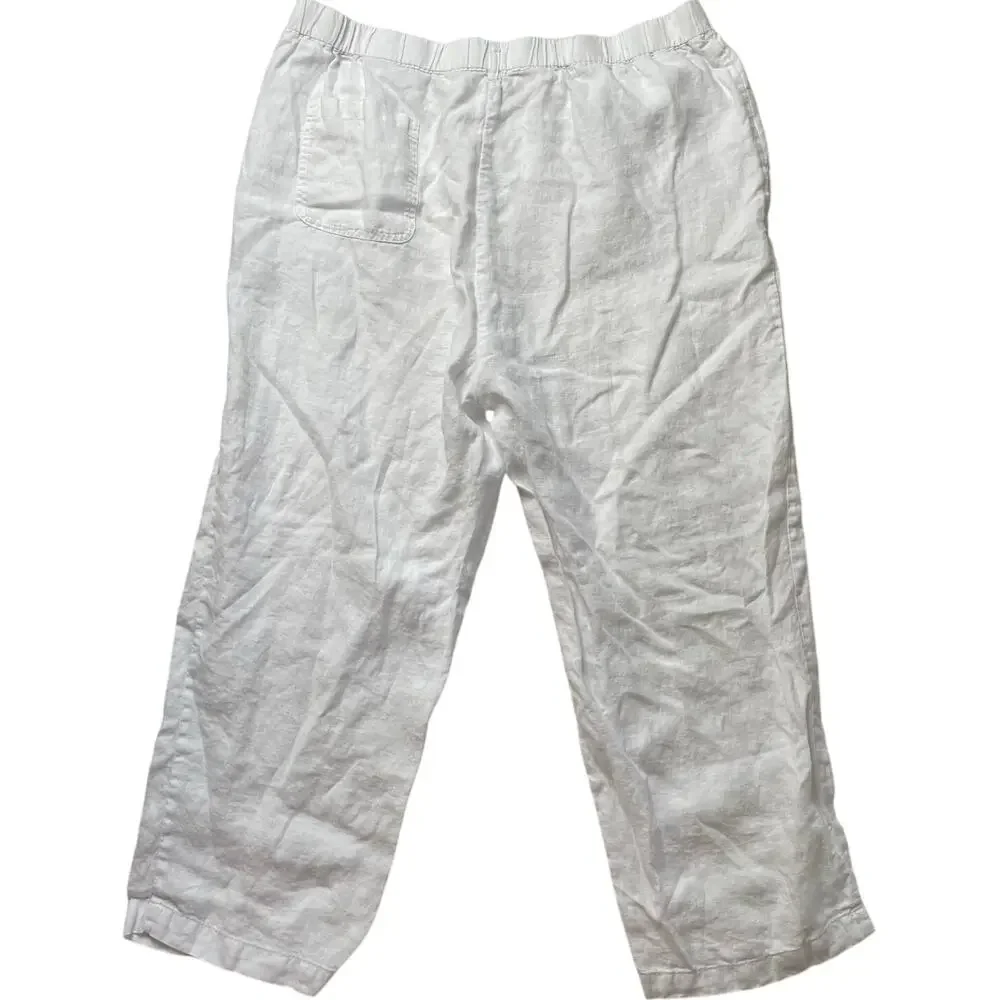 Quince European Linen Pants White Size XL Women's